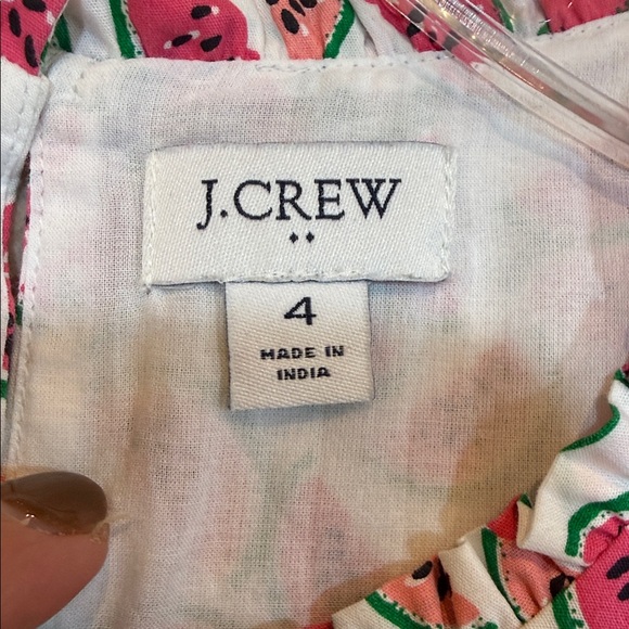 J.Crew🎉 Sleeveless Tiered Watermelon Print Dress pink/white Size - Picture 4 of 13